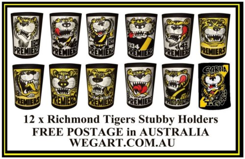 12 x Richmond Tiger Prem Stubby Holders